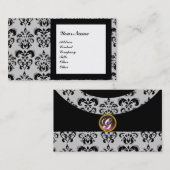 Carte De Visite DAMASK GEM STONE MONOGRAM,2 topaz, violet (Devant / Derrière)