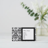 Carte De Visite DAMASK GEM STONE MONOGRAM,2 topaz, violet (Debout devant)