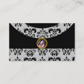 Carte De Visite DAMASK GEM STONE MONOGRAM,2 topaz, violet (Dos)