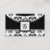 Carte De Visite DAMASK GEM STONE MONOGRAM, 3 platine (Dos)