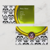 Carte De Visite DAMASK GEM STONE MONOGRAM, perle (Devant / Derrière)