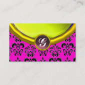 Carte De Visite DAMASK GEM STONE MONOGRAM, topaz jaune, violet (Dos)