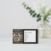 Carte De Visite DAMASK GEMME MONOGRAMME gris (Debout devant)