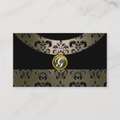 Carte De Visite DAMASK GEMME MONOGRAMME gris (Dos)