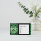 Carte De Visite DAMASK GEMME MONOGRAMME vert (Debout devant)