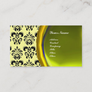 Carte De Visite DAMASK GEMME PIERRE MONOGRAMME,topaze jaune ,viole