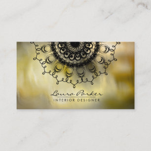 Carte De Visite Damask Mandala Aquarelle Artiste élégant Vintage