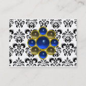 Carte De Visite DAMASK MON RUBY bleu clair gris or (Dos)