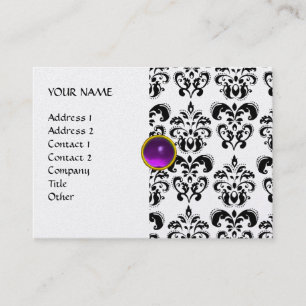 Carte De Visite DAMASK MON RUBY clair violet gris noir platine