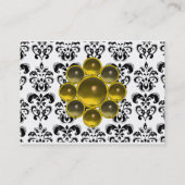 Carte De Visite DAMASK MON RUBY jaune clair gris or platine (Dos)