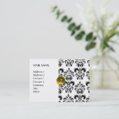 Carte De Visite DAMASK MON RUBY jaune vif gris or (Debout devant)