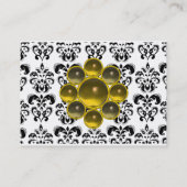 Carte De Visite DAMASK MON RUBY jaune vif gris or (Dos)