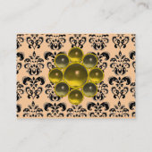 Carte De Visite DAMASK MON RUBY jaune vif gris or (Dos)