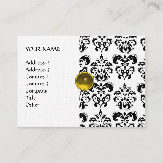 Carte De Visite DAMASK MON RUBY lin or gris clair (Devant)