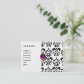 Carte De Visite DAMASK MON RUBY or gris violet clair (Debout devant)