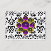 Carte De Visite DAMASK MON RUBY or gris violet clair (Dos)