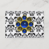 Carte De Visite DAMASK MON RUBY platine or gris bleu clair (Dos)