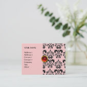 Carte De Visite DAMASK MON RUBY rouge vif violet gris or (Debout devant)