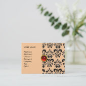 Carte De Visite DAMASK MON RUBY rouge vif violet gris or (Debout devant)