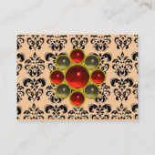Carte De Visite DAMASK MON RUBY rouge vif violet gris or (Dos)