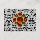 Carte De Visite DAMASK MON RUBY rouge vif violet gris or (Dos)