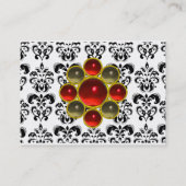 Carte De Visite DAMASK MON RUBY rouge violet gris or platine vif (Dos)