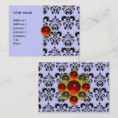 Carte De Visite DAMASK MON RUBY rouge violet gris or vif (Devant / Derrière)