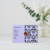 Carte De Visite DAMASK MON RUBY rouge violet gris or vif (Debout devant)