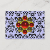 Carte De Visite DAMASK MON RUBY rouge violet gris or vif (Dos)