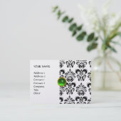 Carte De Visite DAMASK MON RUBY vert brillant gris or (Debout devant)