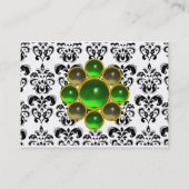 Carte De Visite DAMASK MON RUBY vert brillant gris or (Dos)