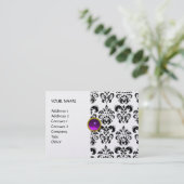 Carte De Visite DAMASK MON RUBY violet gris or perle (Debout devant)