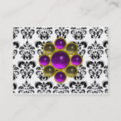 Carte De Visite DAMASK MON RUBY violet gris or perle (Dos)