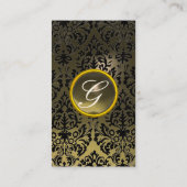 Carte De Visite DAMASK MONOGRAM Gem agate gris crème (Dos)