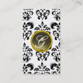 Carte De Visite DAMASK MONOGRAM gem agate gris perle (Dos)