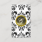 Carte De Visite DAMASK MONOGRAM Gem agate gris platine (Dos)
