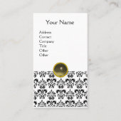 Carte De Visite DAMASK MONOGRAM Gem agate gris platine (Devant)