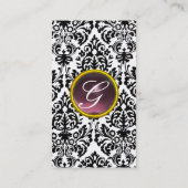 Carte De Visite DAMASK MONOGRAM gem violet blanc clair (Dos)