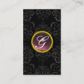 Carte De Visite DAMASK MONOGRAM gem violet clair noir (Dos)