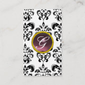 Carte De Visite DAMASK MONOGRAM gem violet lin clair (Dos)