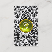 Carte De Visite DAMASK MONOGRAM gemme jaune blanc (Dos)