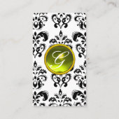 Carte De Visite DAMASK MONOGRAM Jeu jaune coquille (Dos)