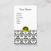 Carte De Visite DAMASK MONOGRAM Jeu jaune coquille (Devant)