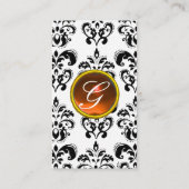Carte De Visite DAMASK MONOGRAM Jeu lin orange (Dos)
