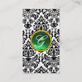Carte De Visite DAMASK MONOGRAM perle verte (Dos)