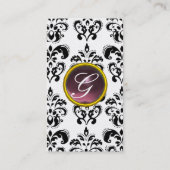 Carte De Visite DAMASK MONOGRAM perle violette (Dos)