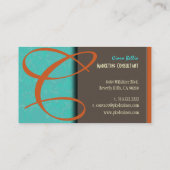 Carte de visite Damask Monogramme (Dos)