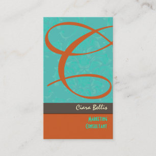 Carte de visite Damask Monogramme