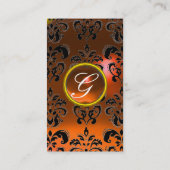 Carte De Visite DAMASK MONOGRAMME gemme jaune (Dos)