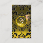 Carte De Visite DAMASK MONOGRAS Jaune (Dos)